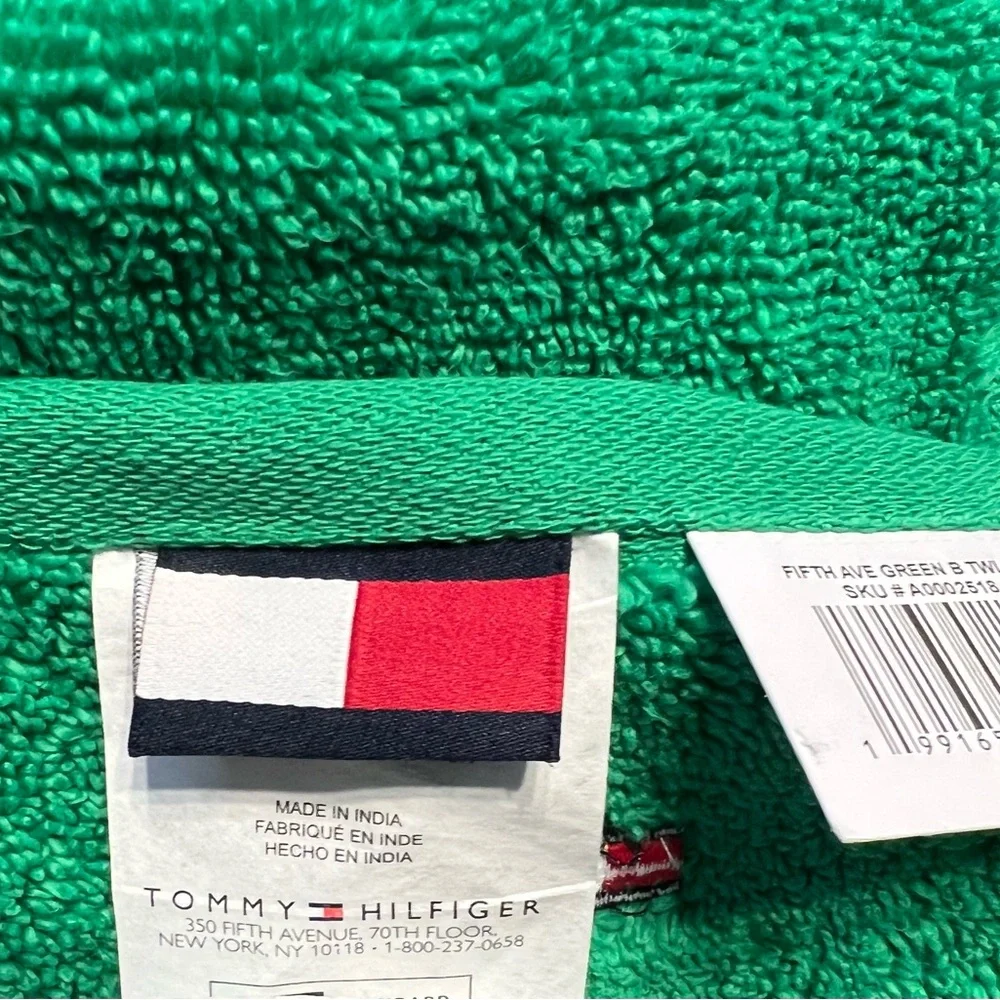 Tommy Hilfiger Green Cotton Bath Towel 6 Piece Set